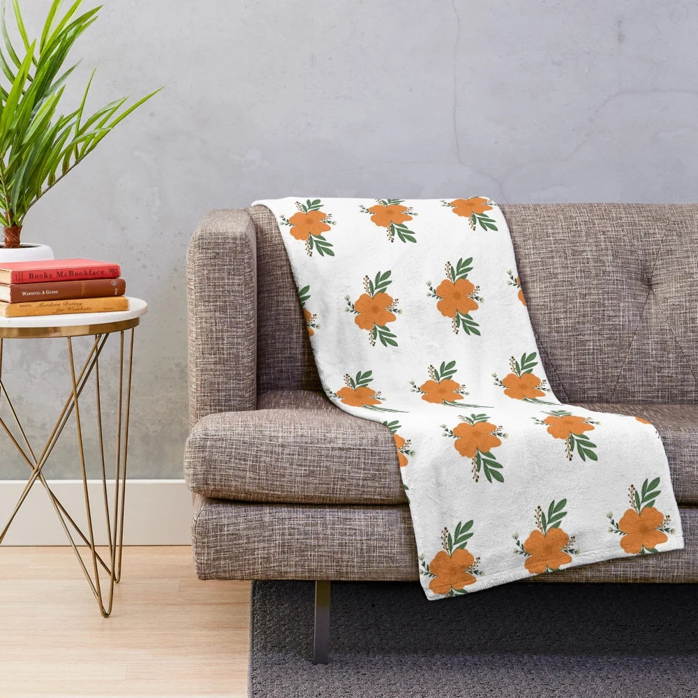Autumn floral design plush blanket
