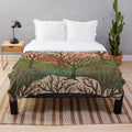 Autumn Forest Patterned Plush Blanket