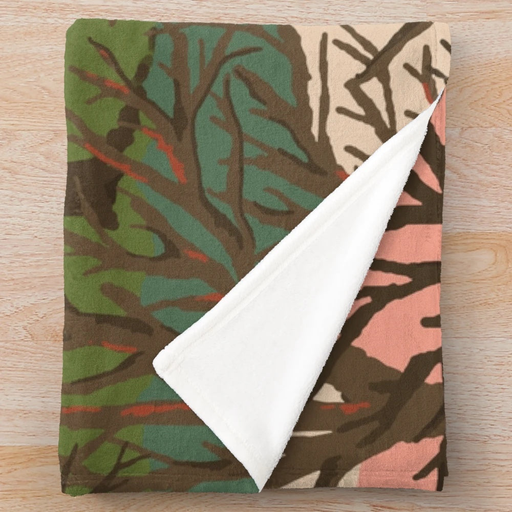Autumn Forest Patterned Plush Blanket