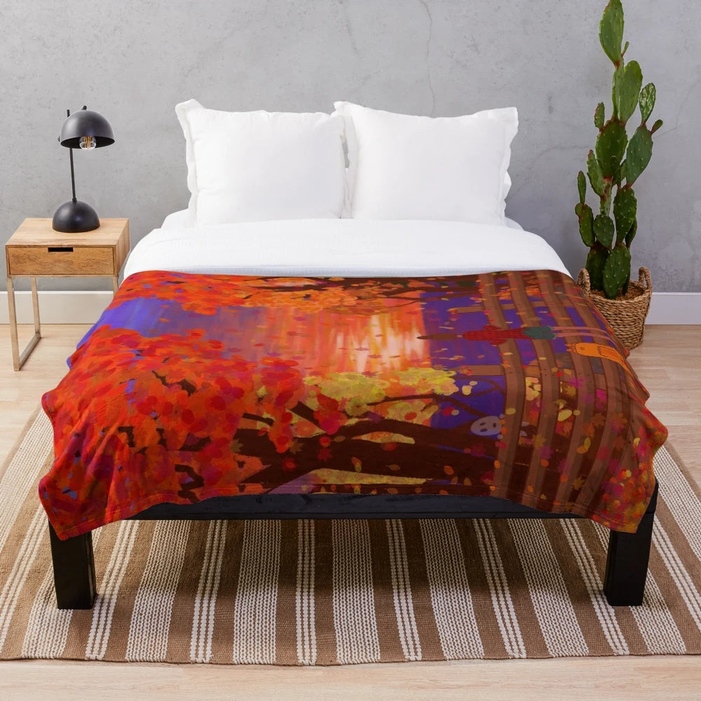 Autumn Forest Plush Blanket