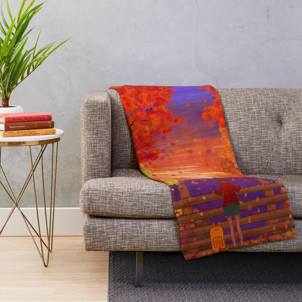 Autumn Forest Plush Blanket