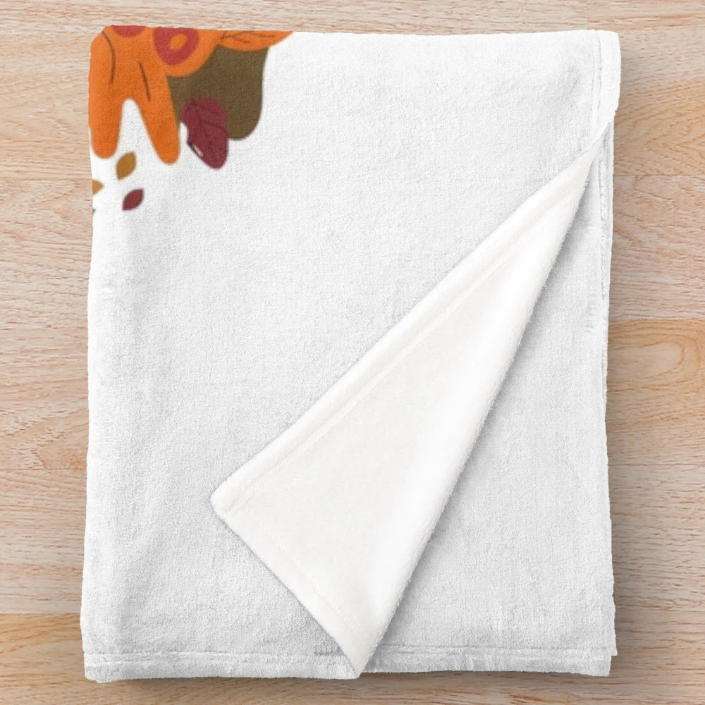 Cozy autumn-themed plush hedgehog blanket