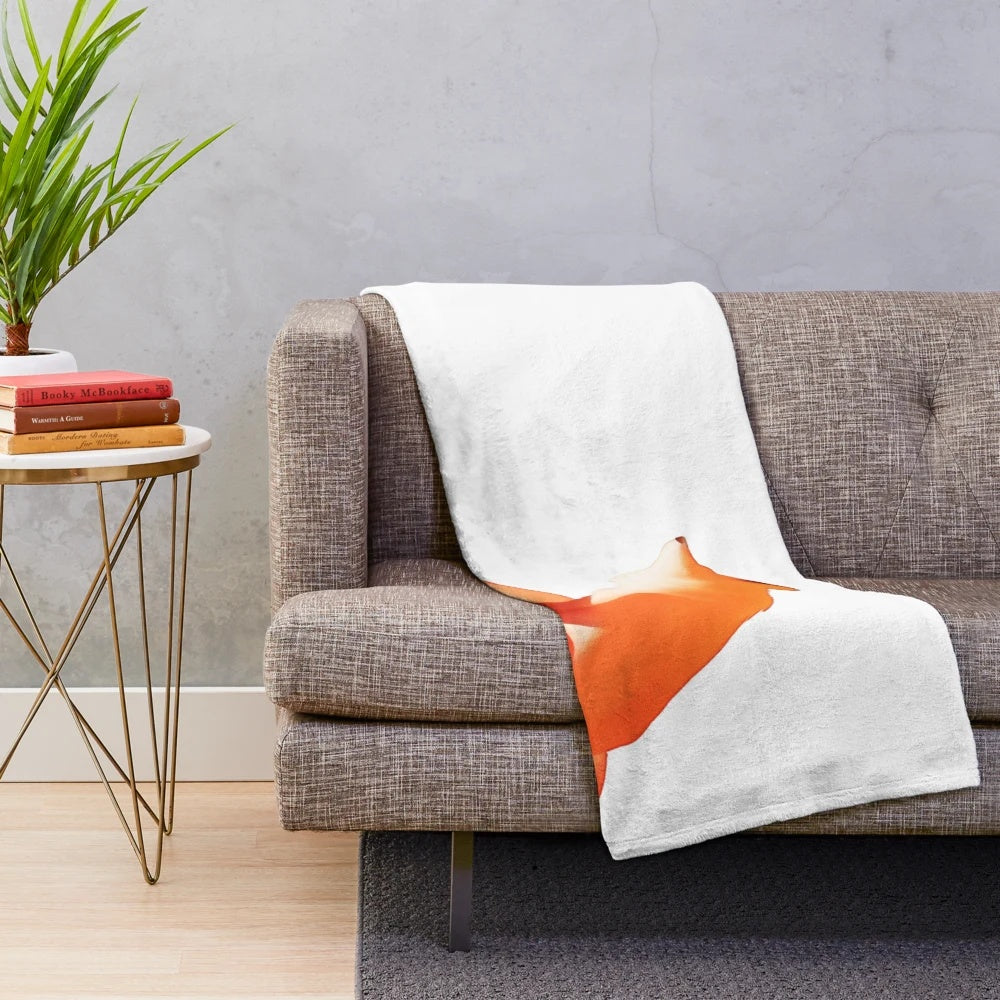 Cozy plush blanket featuring a fox design in autumn colors