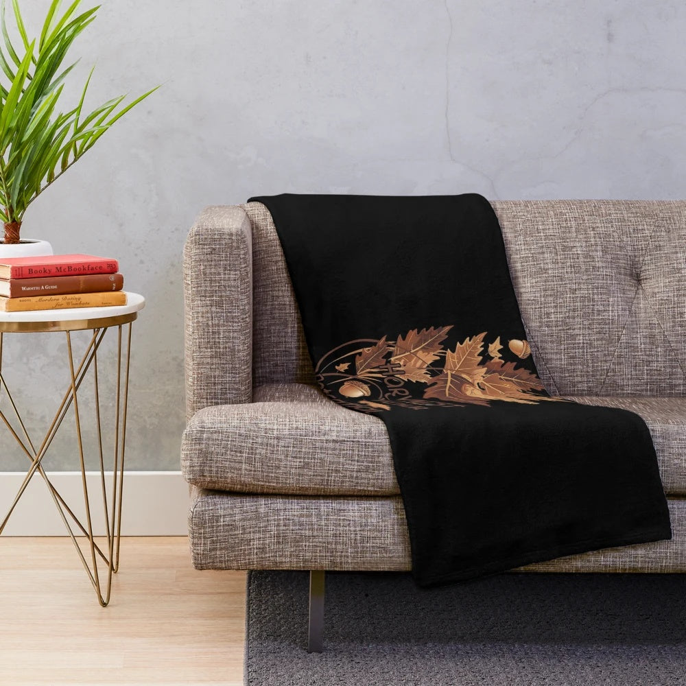 Autumn-inspired plush blanket with motivational "Harvest Your Potential" fall design