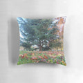 Autumn landscape pine pillow with vibrant fall colors