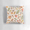 Autumn leaves watercolor design printed on a soft, plush pillow