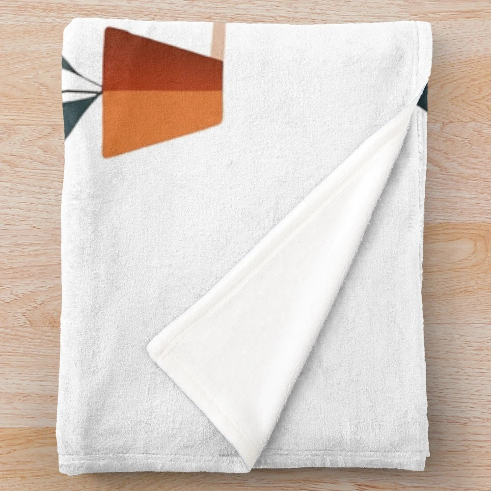 Autumn nature inspired minimalist art plush blanket