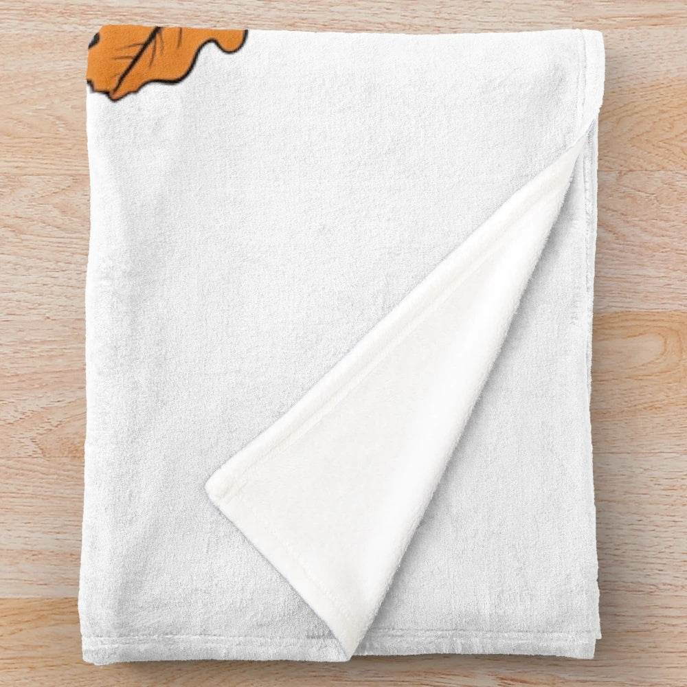 Autumn nature inspired minimalist plush blanket with vibrant fall foliage design