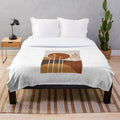 Autumn nature minimalist art plush blanket featuring a fall-inspired leaf pattern design