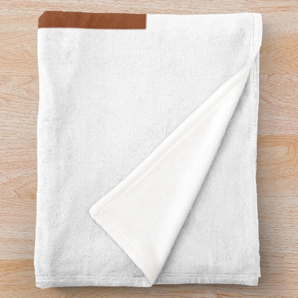 Autumn nature plush blanket with a minimalist leaf pattern design