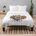 Autumn nature plush blanket featuring minimalist fall-inspired artwork