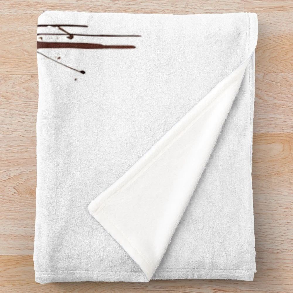 Autumn nature plush blanket featuring minimalist fall-inspired artwork
