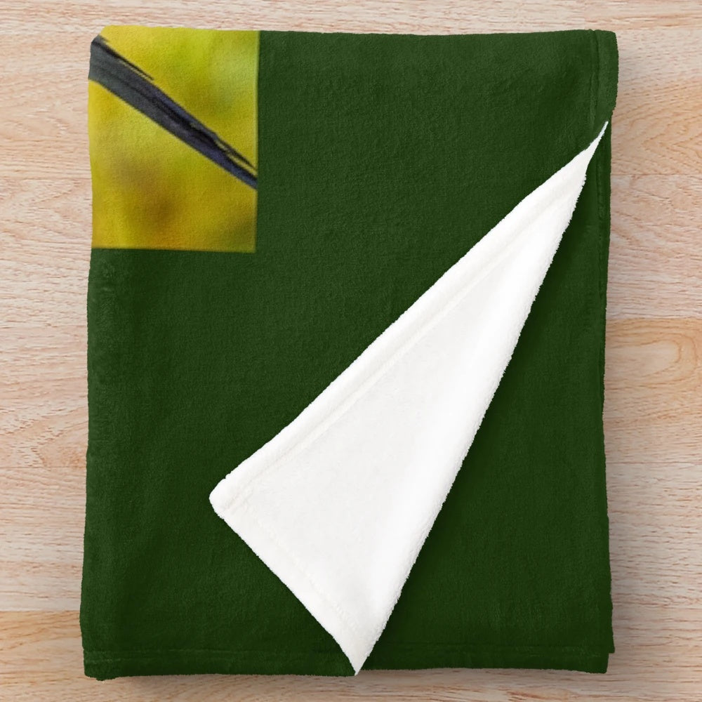 Plush blanket with vibrant autumn colors and a Eurasian magpie design