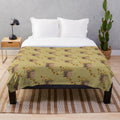 Autumn season plush throw blanket with western-inspired design