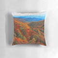 Autumn landscape art pillow featuring a scenic view of the Smoky Mountains in North Carolina