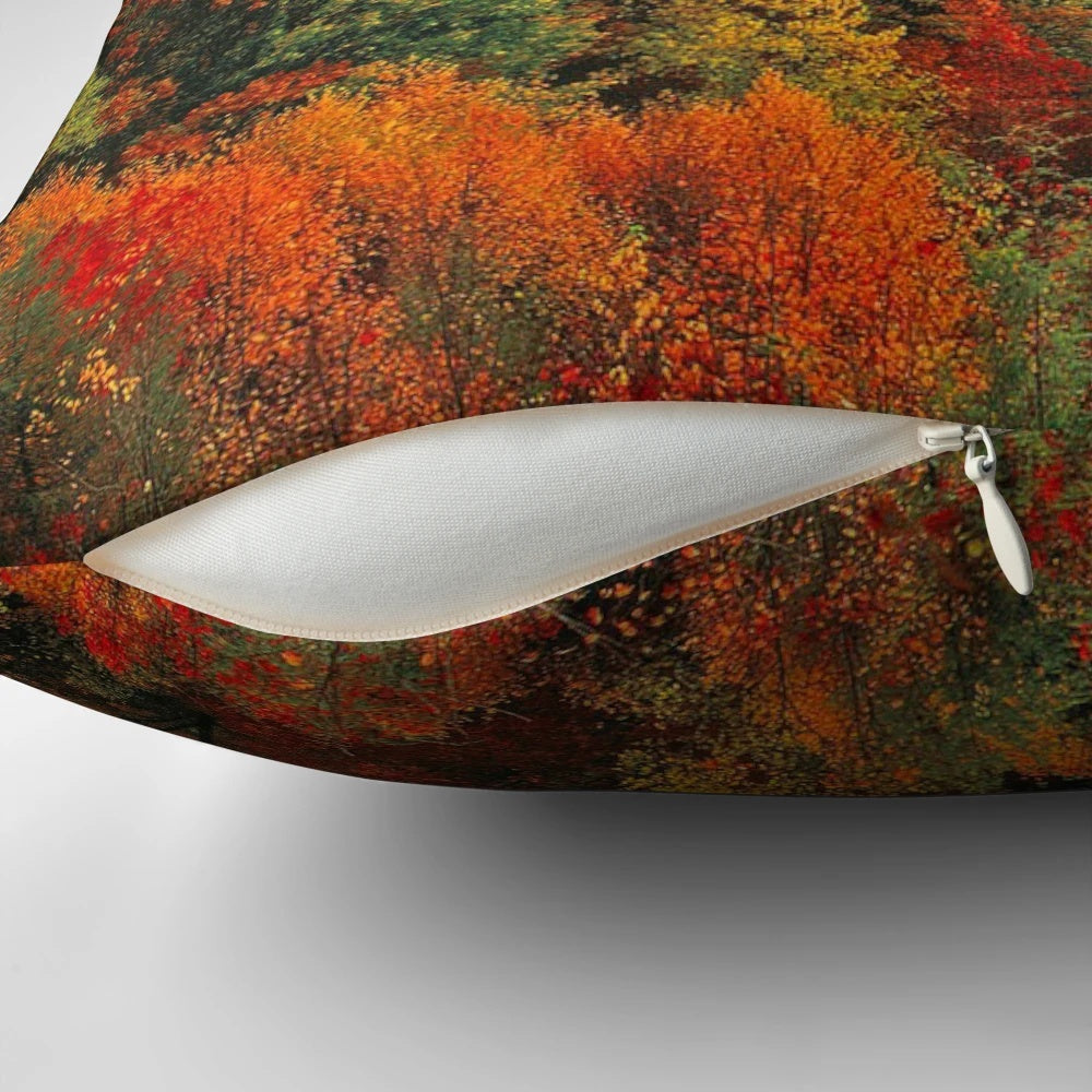 Autumn landscape art pillow featuring a scenic view of the Smoky Mountains in North Carolina