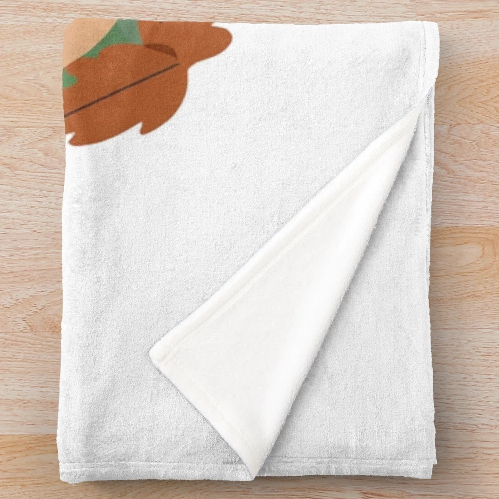 Autumn-themed plush blanket featuring a watercolor-style design of a cute squirrel and fall foliage