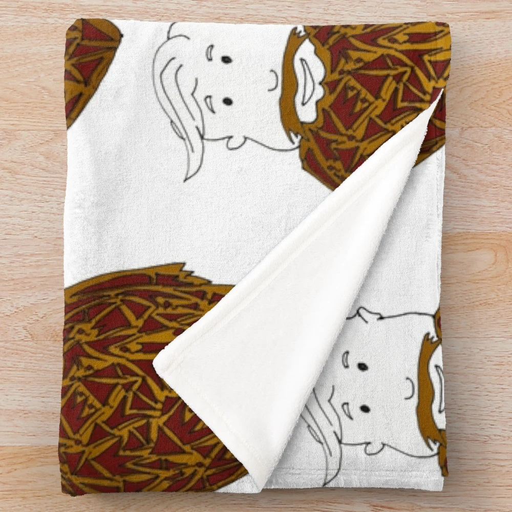 Soft and cozy plush blanket with an autumnal beard pattern design