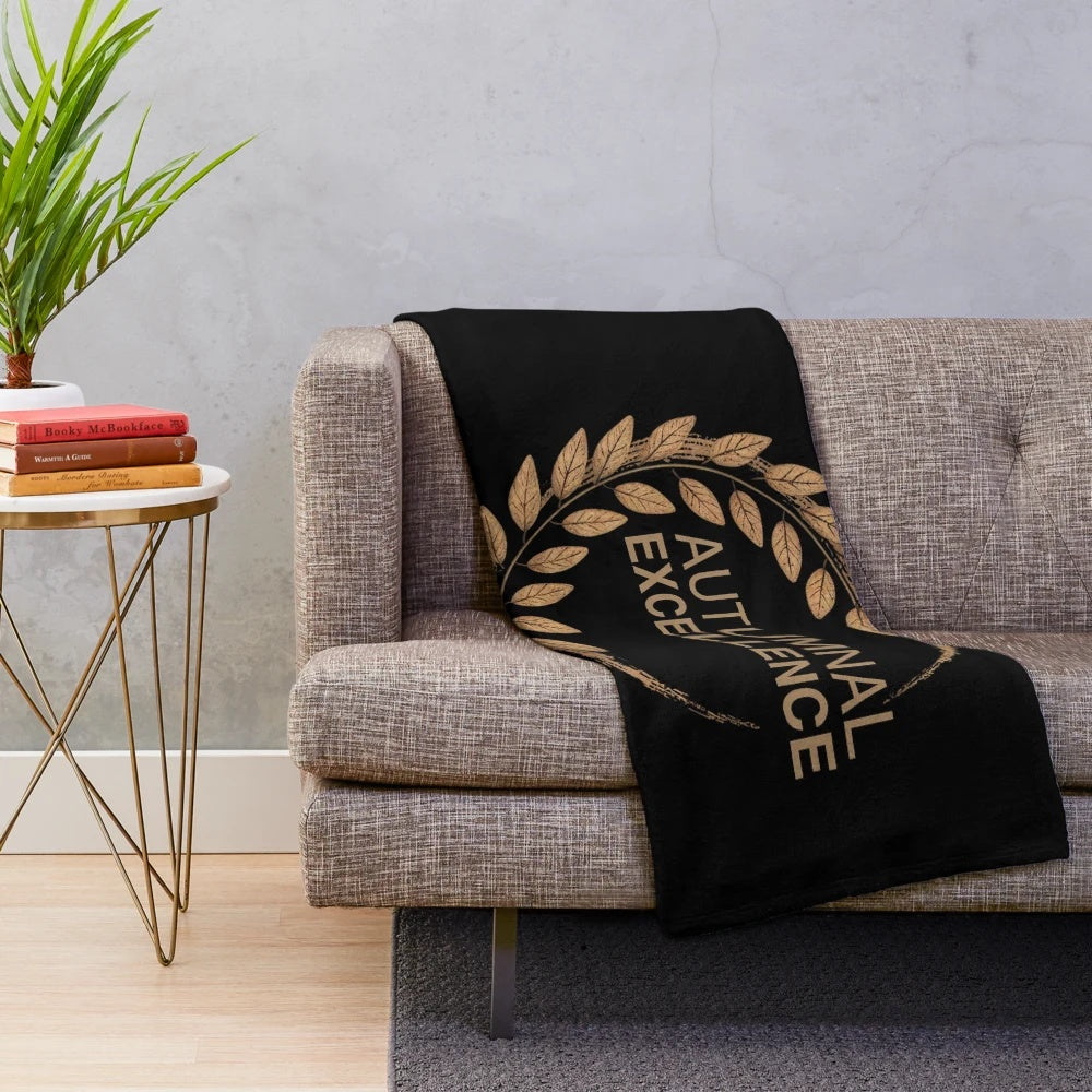 Autumnal Elegance Plush Blanket with Botanical Wreath Design
