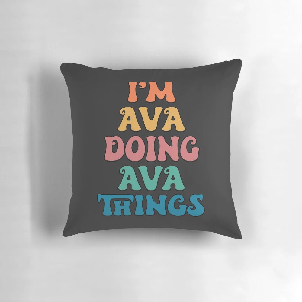 Ava Funny Retro First Name Pillow