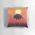 "Soft, plush pillow featuring a beautiful sunset landscape from the Avatar: The Last Airbender series."