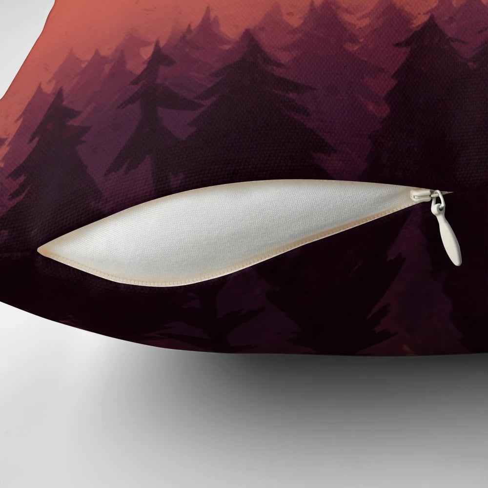 "Soft, plush pillow featuring a beautiful sunset landscape from the Avatar: The Last Airbender series."