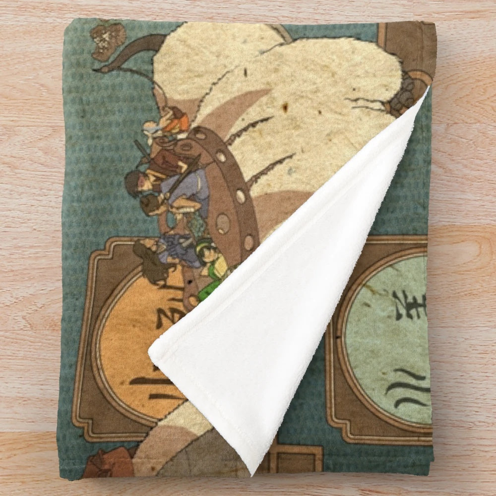 Avatar The Last Airbender inspired plush blanket featuring a map design