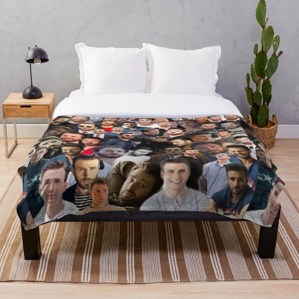 Chris Evans Avengers Inspired Plush Blanket