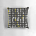 Alpha-Bravo-Charlie Pillow featuring the aviation alphabet