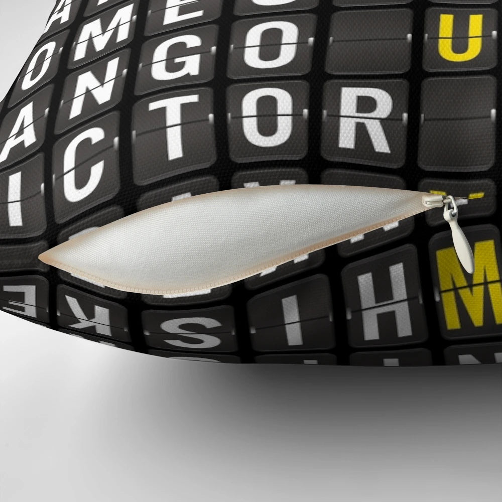 Alpha-Bravo-Charlie Pillow featuring the aviation alphabet