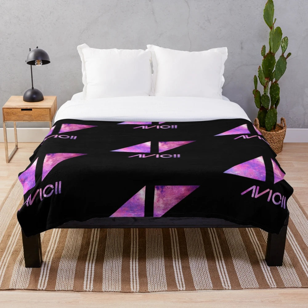 Avicii-inspired plush blanket with music and DJ design