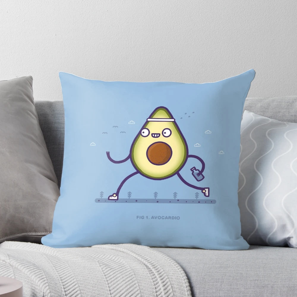 Avocardio decorative pillow, an avocado-shaped plush cushion for home