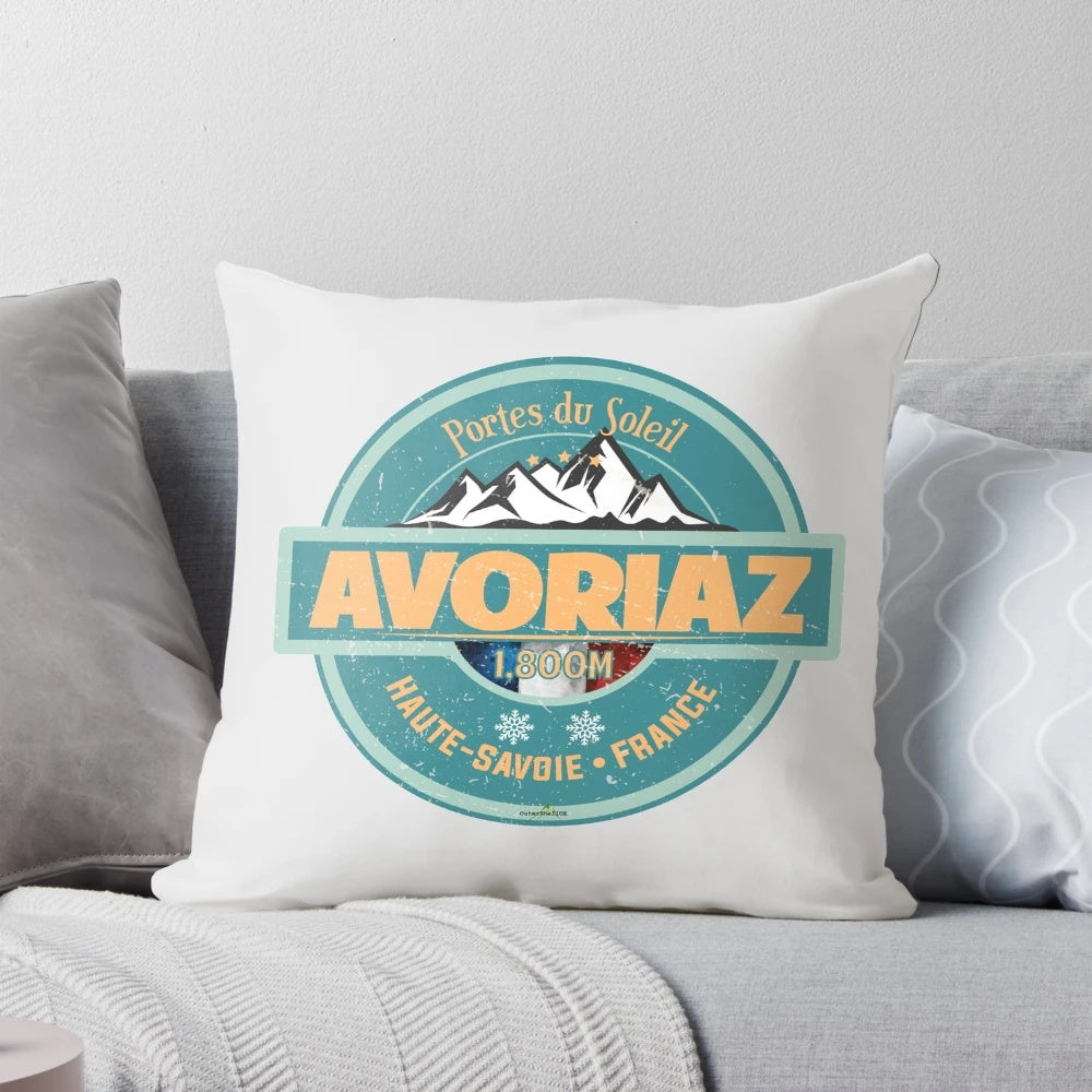 Avoriaz France skiing Alps sticker design on a t-shirt