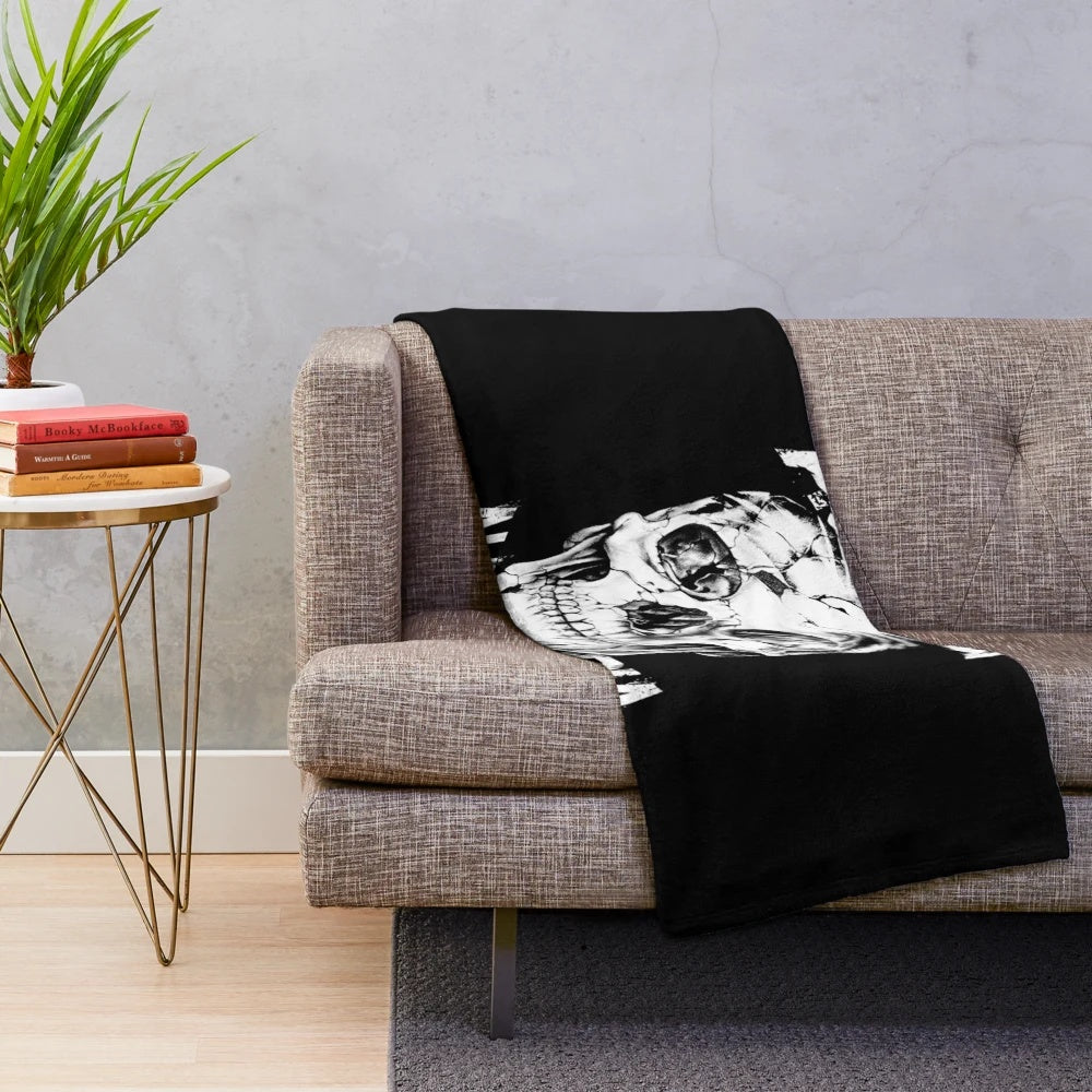 Asking Alexandria inspired plush blanket with devil tentacle skull design