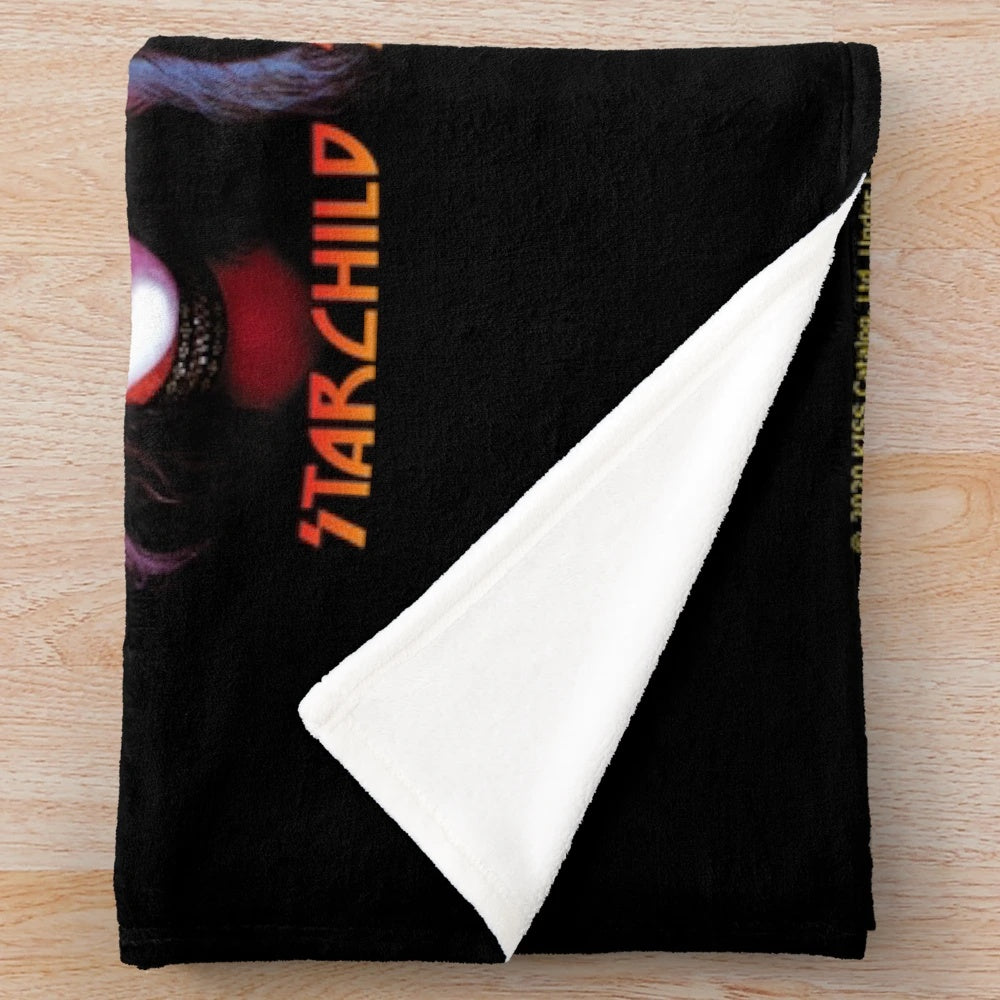 KISS band logo and members plush blanket