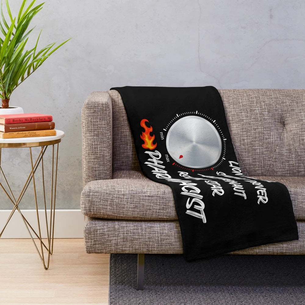 Funny and cool plush blanket with badass pharmacist graphic design