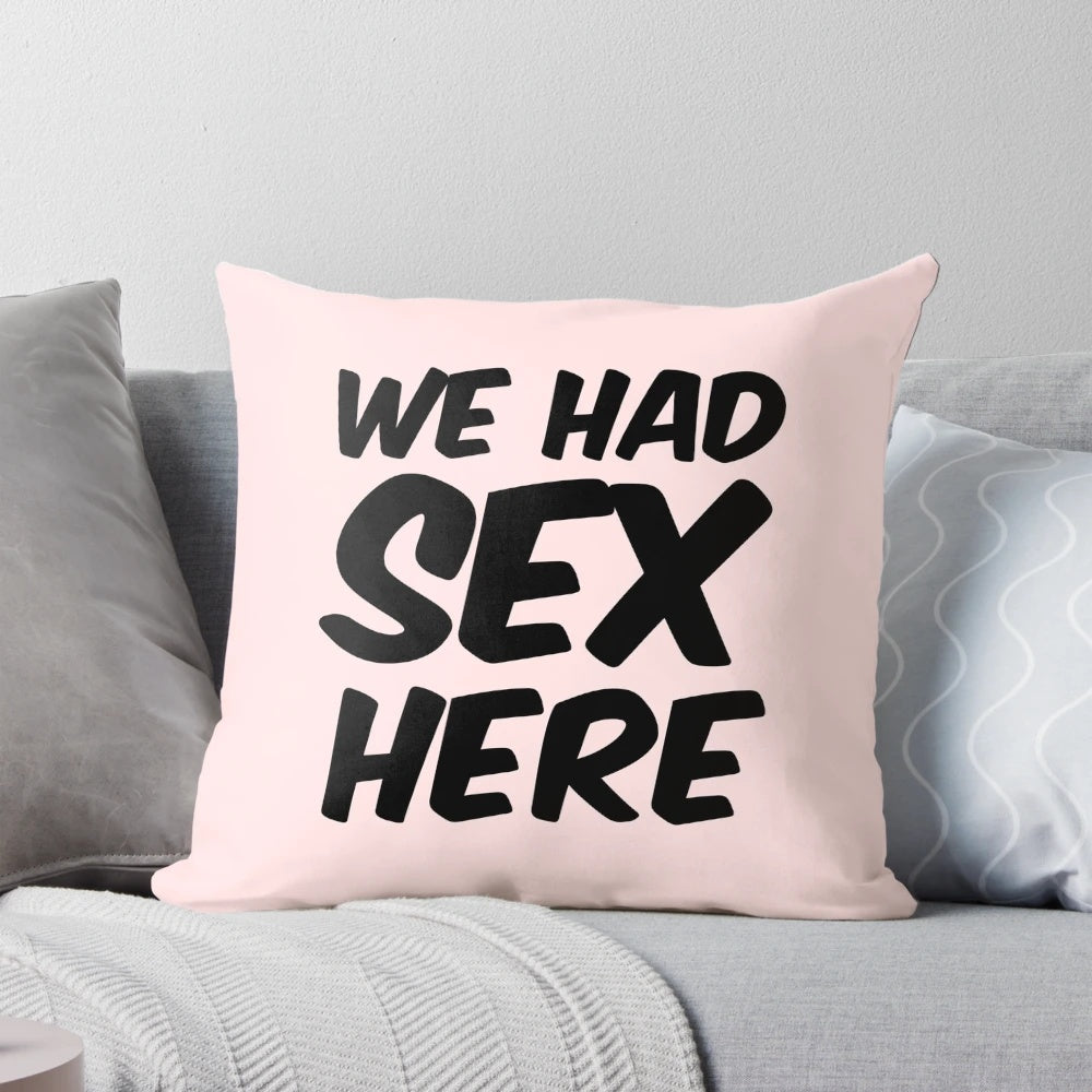 Awkward sex-themed decorative pillow and duvet set
