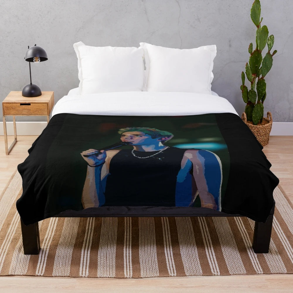 Awsten Knight inspired plush blanket with digital art design