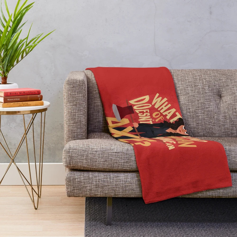 Axe inspired plush blanket featuring pop culture themed typography and hand lettering design