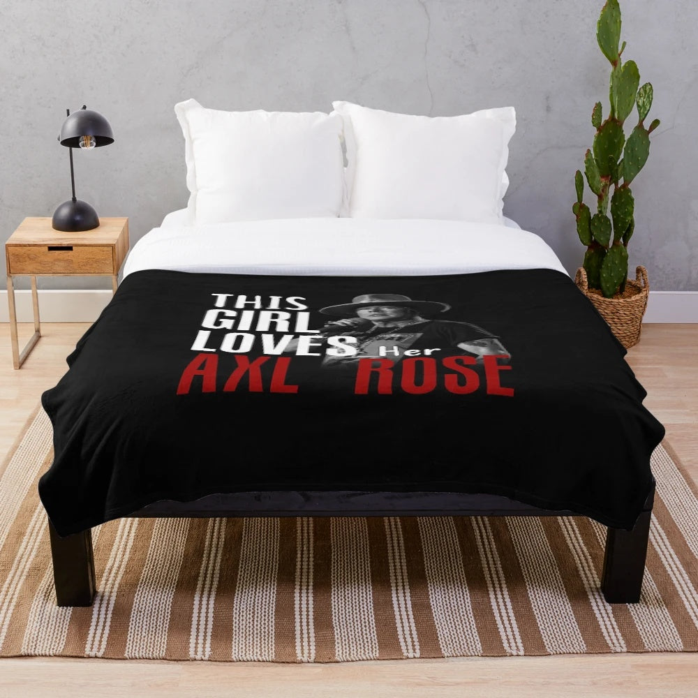 Plush blanket featuring a portrait of Axl Rose, the iconic lead singer of Guns N' Roses