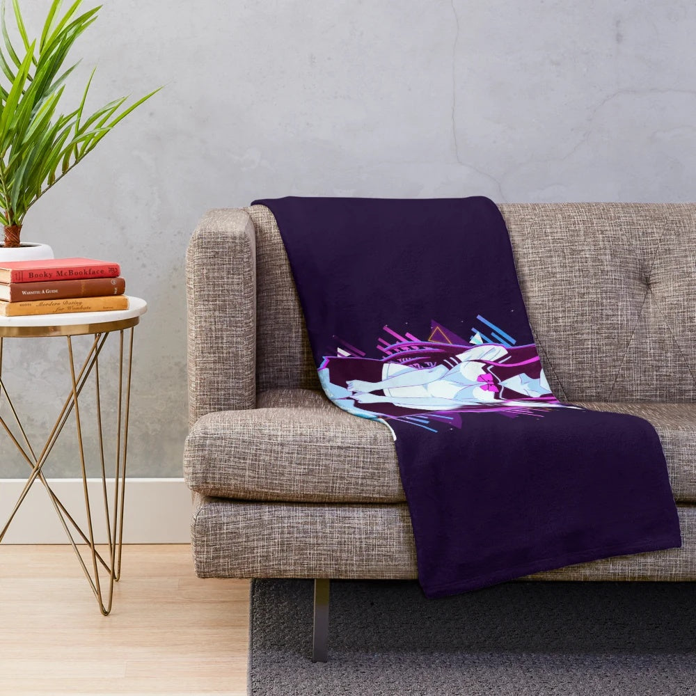 Ayane Shirakawa inspired plush blanket featuring Overflow anime characters