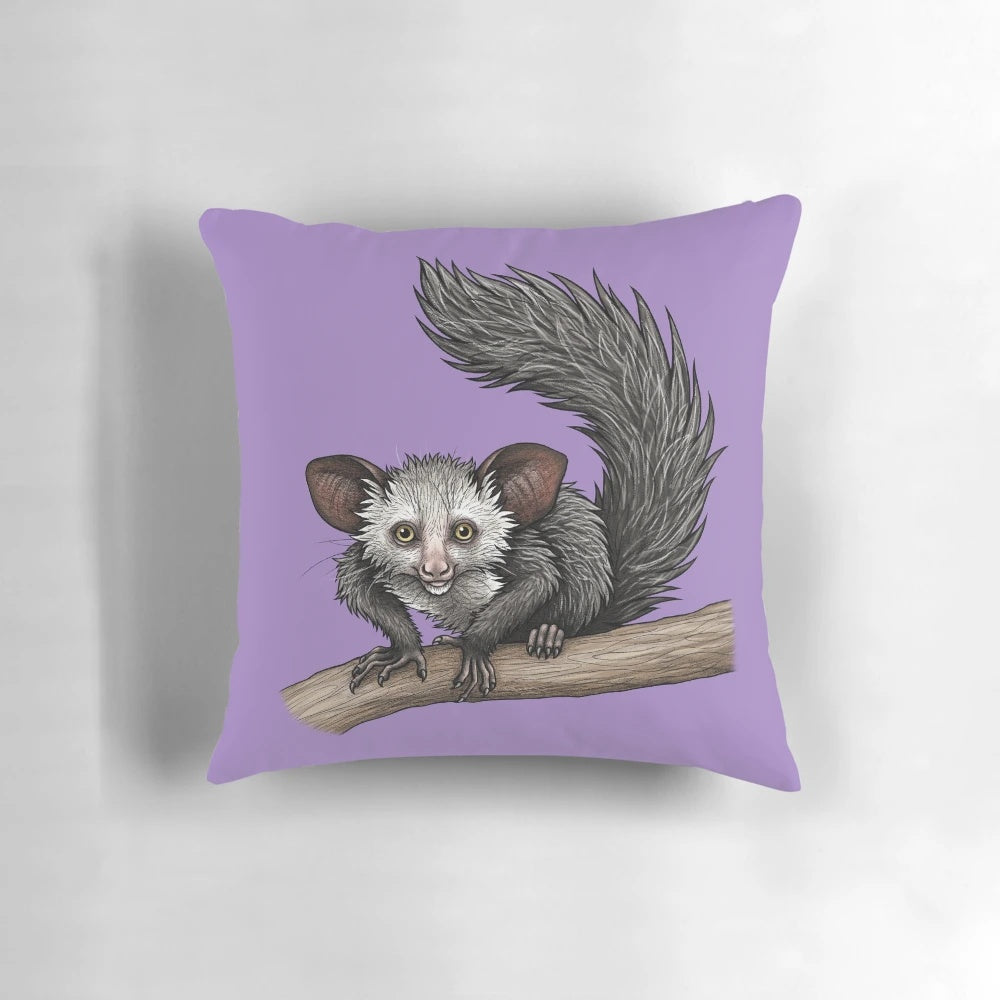 Soft, plush Aye Aye pillow featuring the unusual and unique primate from Madagascar