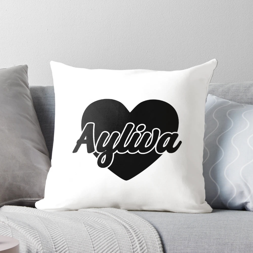 Ayliva Black Heart Pillow, a soft and cozy home decor piece featuring a black heart design inspired by German music