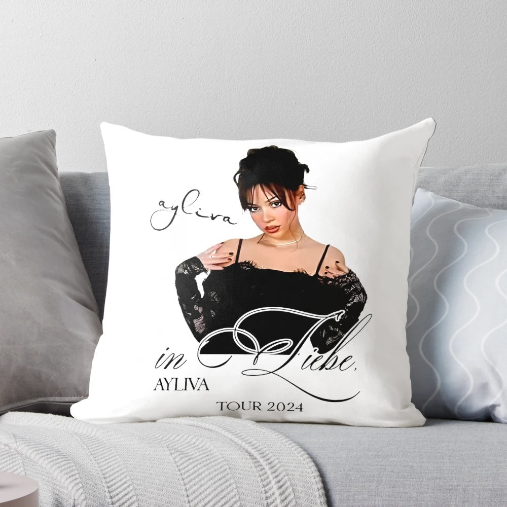 Ayliva's "In Liebe Tour 2024" Pillow - Minimalist Design with Emo-Inspired Imagery