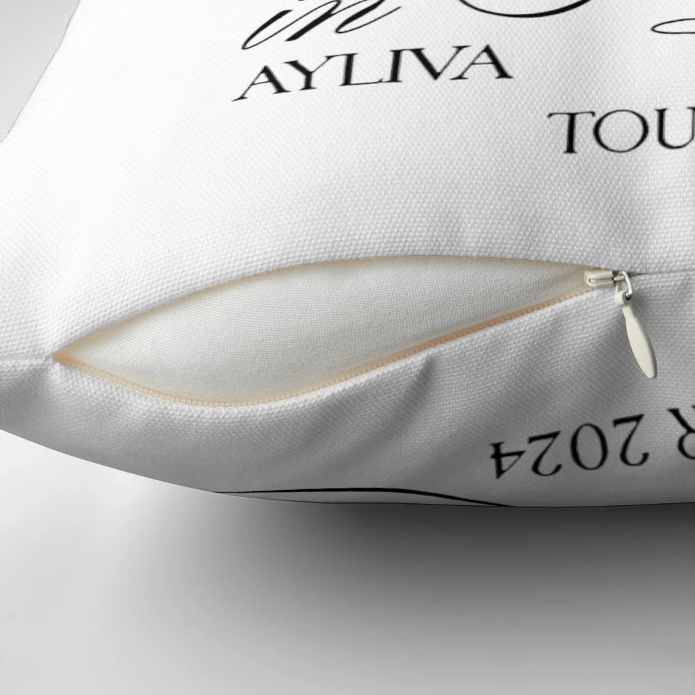 Ayliva's "In Liebe Tour 2024" Pillow - Minimalist Design with Emo-Inspired Imagery