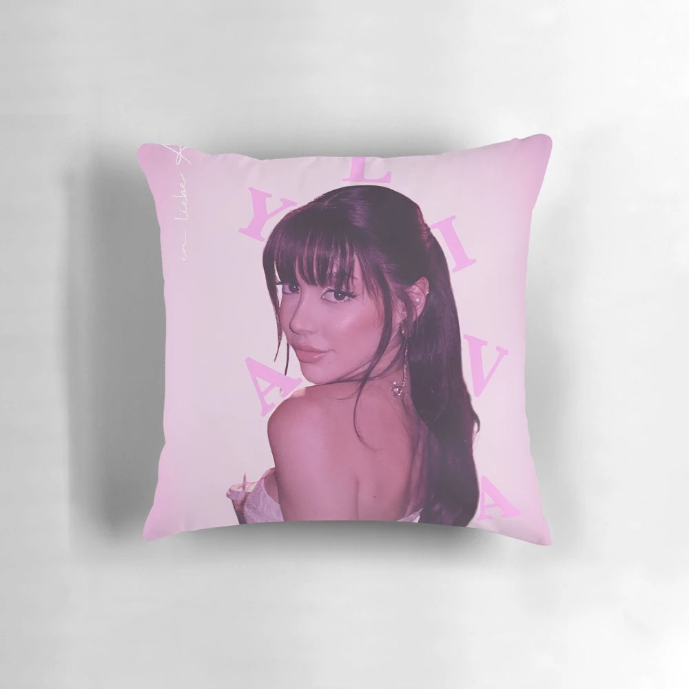 A beautiful, handmade love-themed pillow with a modern, indie pop design