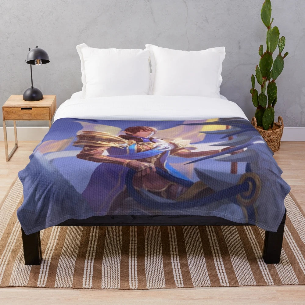 Aymeric Dragoon Inspired Plush Blanket for Final Fantasy XIV Fans
