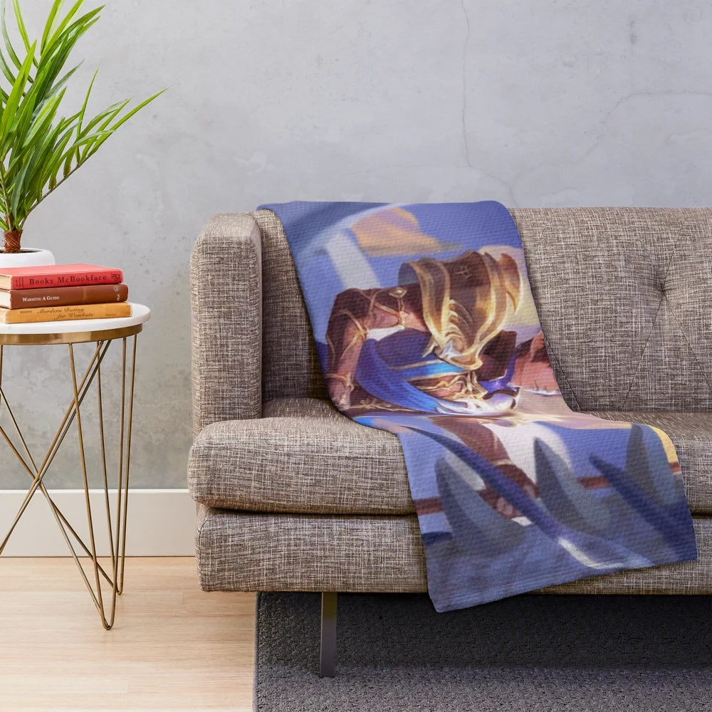 Aymeric Dragoon Inspired Plush Blanket for Final Fantasy XIV Fans