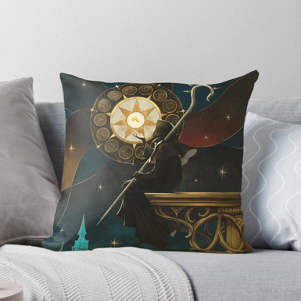 Azem Pillow featuring the iconic Tarot Zodiac symbolism from Final Fantasy XIV's Shadowbringers expansion