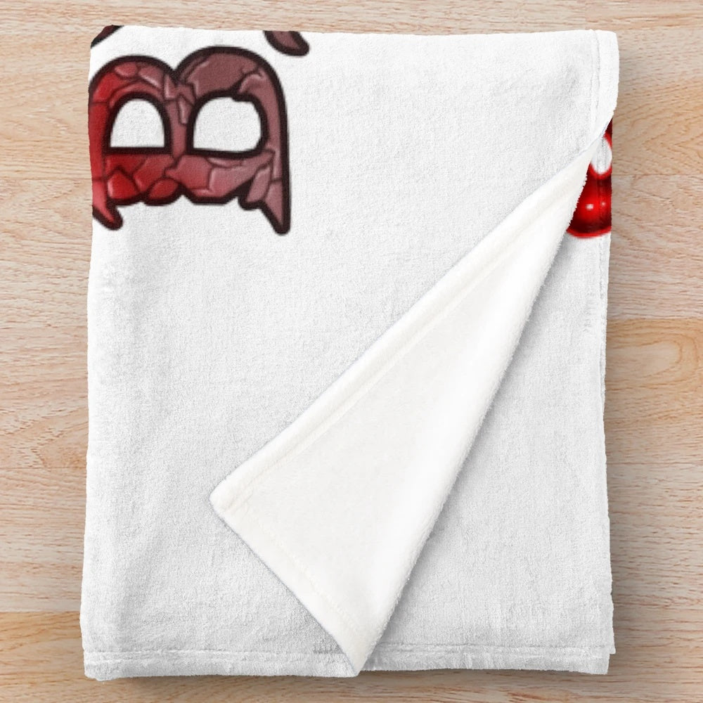 Aztec-inspired plush blanket with blood god design